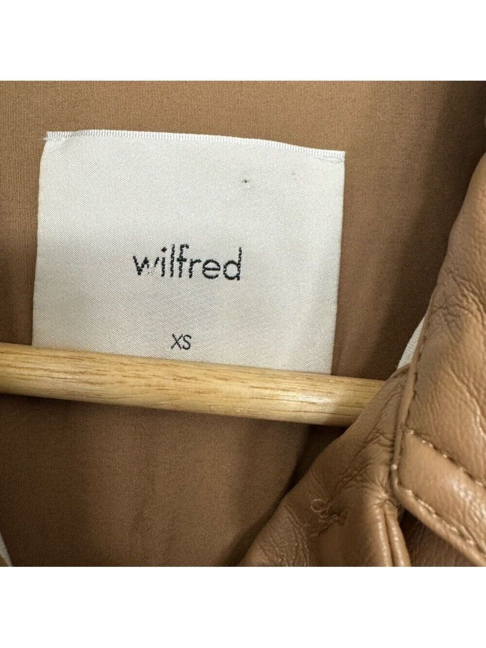 Wilfred Aritzia Camel Faux Leather Shacket XS - Picture 3 of 12